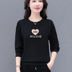 圆领卫衣女春秋2025新款时尚减龄40岁妈妈打底衫休闲长袖上衣外套图片
