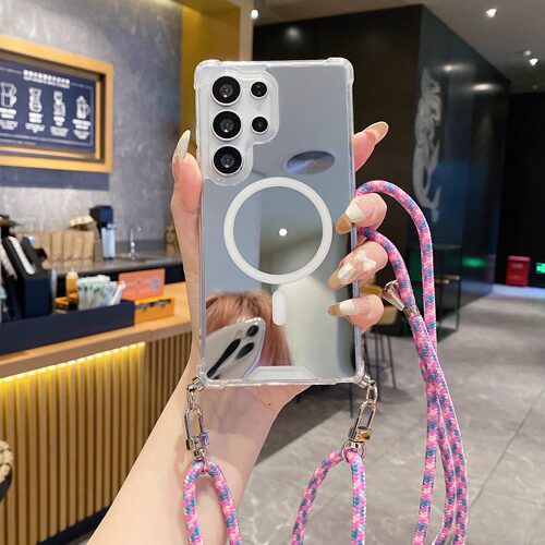 三星s25ultra镜面磁吸斜挎手机壳