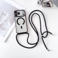 Suitable for iPhone18pro phone case, magnetic wireless charging, new crossbody 16pro lanyard, wrist lanyard, Air phone case 16e, Apple 13, niche high-end feel 12, personality 11, trendy 13 Pro Max thumbnail 5