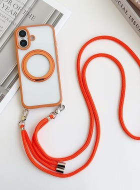 支点壳适用苹果16手机壳iPhone16新款15Pm保护14Pro带支架ip13ProMax磁吸透明隐形四孔挂绳孔斜挎挂绳手机壳