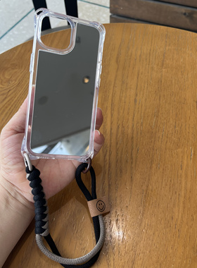 镜面壳苹果17Pro手机壳13prom百搭防摔14挂绳适用iPhone12保护套11手提16promax小众xr防摔16四角可挂补妆女