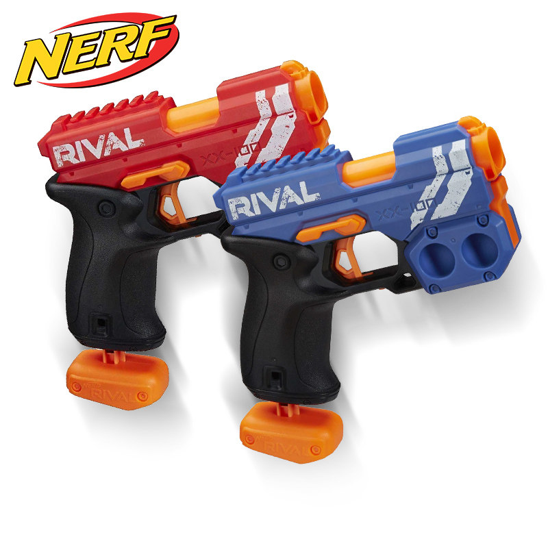nerf/热火竞争者系列蛟龙发射器红蓝版男孩户外对战软球弹枪玩具
