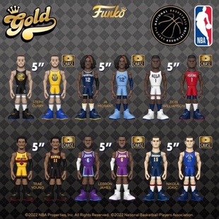 Funko gold 潮流手办詹姆斯库里东契奇莫兰特约基奇NBA公仔摆件