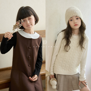 羊毛优可丝手工蕾丝磨毛长袖 CUTIEYOKI家童装 女童蕾丝领打底衫