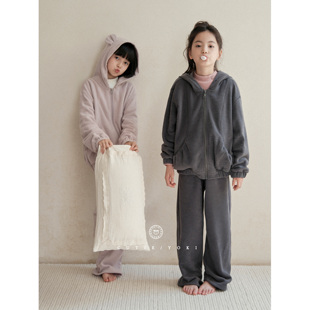 小熊耳朵加绒居家外穿2用运动套装 yoki童装 秋冬新款