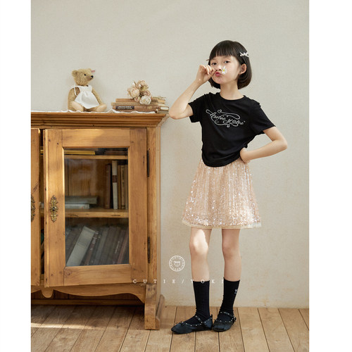 【捡漏直播】女童亮片裙经典款bling闪闪亮片半身裙天丝底裤