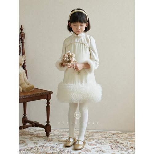 【直播捡漏不退】生日礼服高定网纱连衣裙丝绒女童年服旗袍背心裙