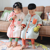 通用薄棉外套 婴儿睡袍四季 儿童睡袋春秋款 宝宝防踢被秋冬薄款