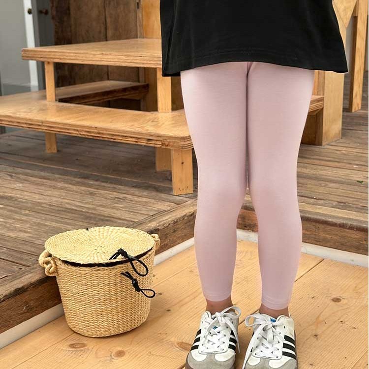 男女童打底裤夏季薄款 儿童高弹力莫代尔纯棉裤 女孩骑行九分裤子