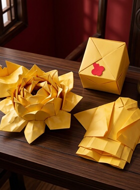 双面鎏金莲花烧金纸钱莲花折纸