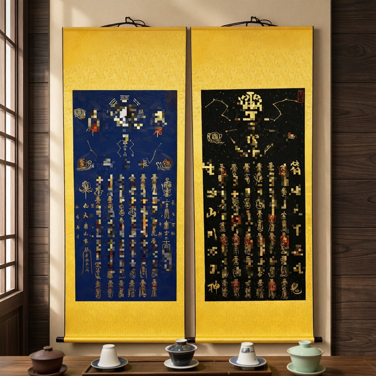 道家挂画龙虎山直发手绘三十六帅卷轴挂客厅书房玄关开店纯手绘