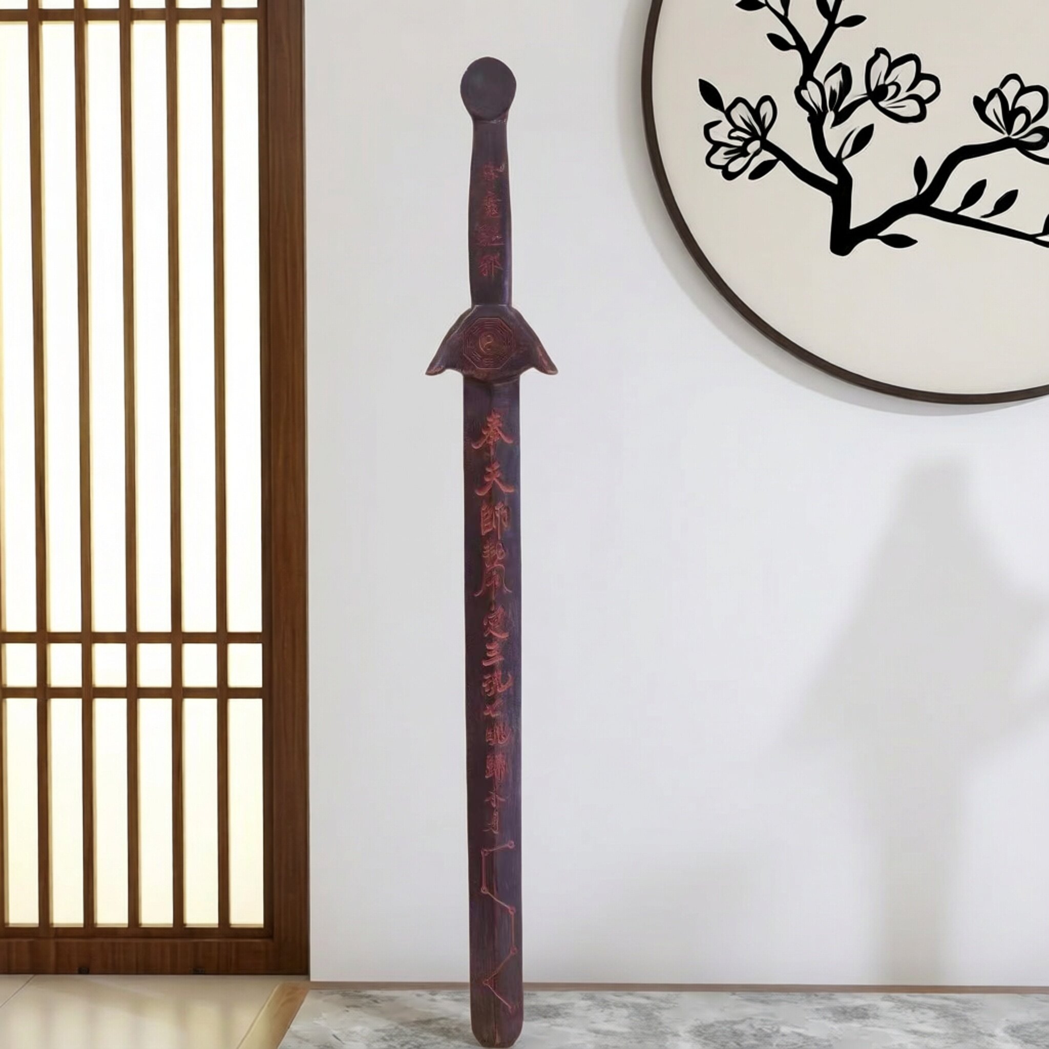 道系桃木剑道家用品桃木剑七星桃木剑龙虎天师剑八卦剑法剑桃木剑