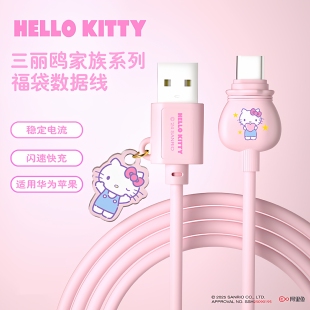 三丽鸥适用苹果17充电线快充usb转typec数据线iPhone16/15pro max车载手机充电器线平板usbc接口华为安卓通用