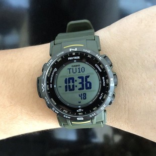 9500 卡西欧PROTREK 3400Y 5太阳能电波登山男表 PRW