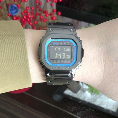 卡西欧太阳能电波小金块男腕手表