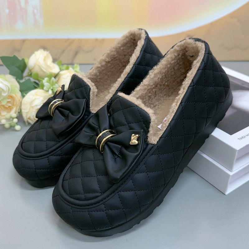 2025新款冬季毛毛鞋时尚百搭女鞋加绒一脚蹬豆豆鞋防滑保暖乐福鞋,女鞋,棉鞋,淘宝优惠券,粉丝福利购,淘宝优惠卷