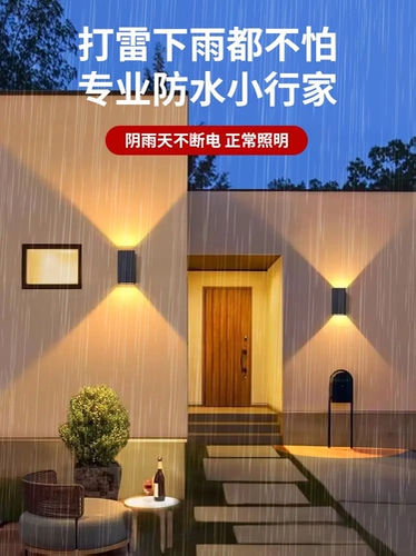 Солнечные наружные фонари, декоративное освещение двора, балкон виллы, садовая стена, планировка двора, настенные светильники