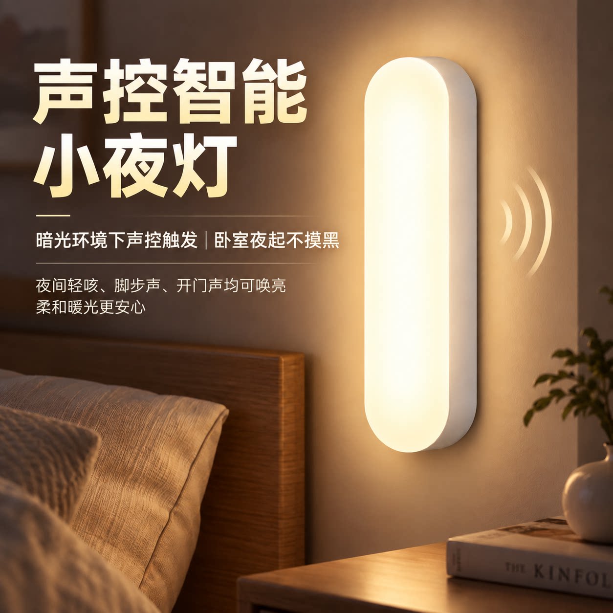 床头声控小夜灯起夜更省心图片