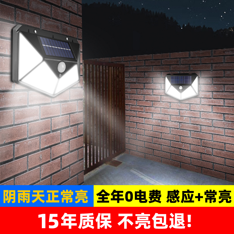 太阳能壁灯庭院灯家用室外路灯人体感应灯门口防水院子别墅户外灯-封面