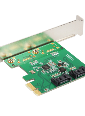 乐扩PCIe x1双口SATA3.0扩展卡/ASM1061R/SATA磁盘阵列卡raid 0/1