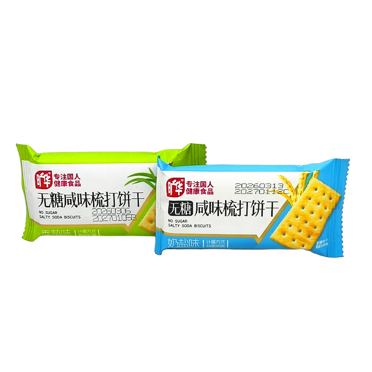 旷华无糖梳打饼干500g香葱味奶盐味早餐代餐咸味小零食散装称重