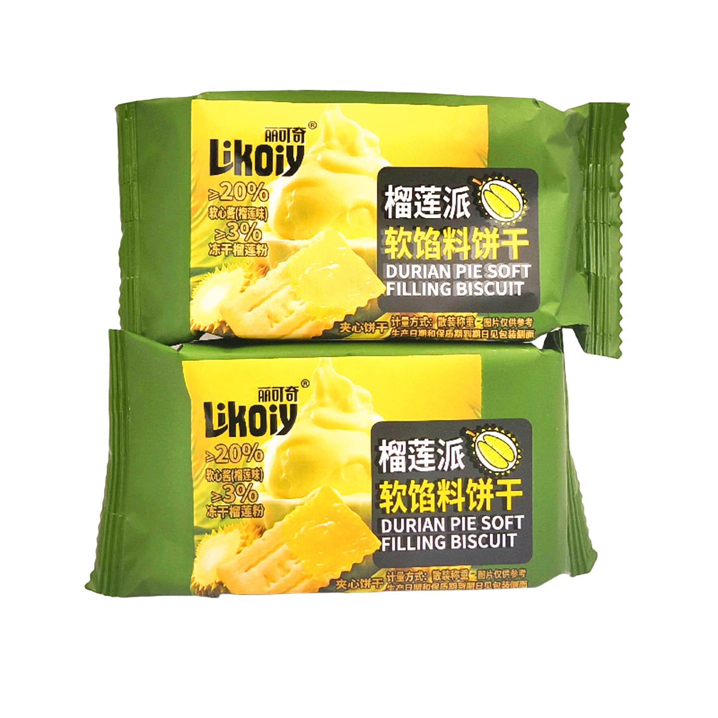 丽可奇 榴莲派软馅料饼干250g办公室解馋下午茶点心散装称重包邮