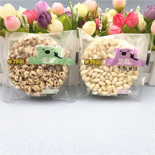 米跳熊芝麻小熊麦饼/米饼500g