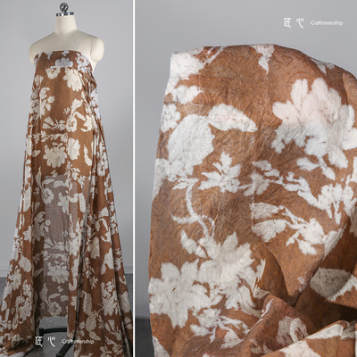 匠心薄提花丝麻复古diy裙子布料