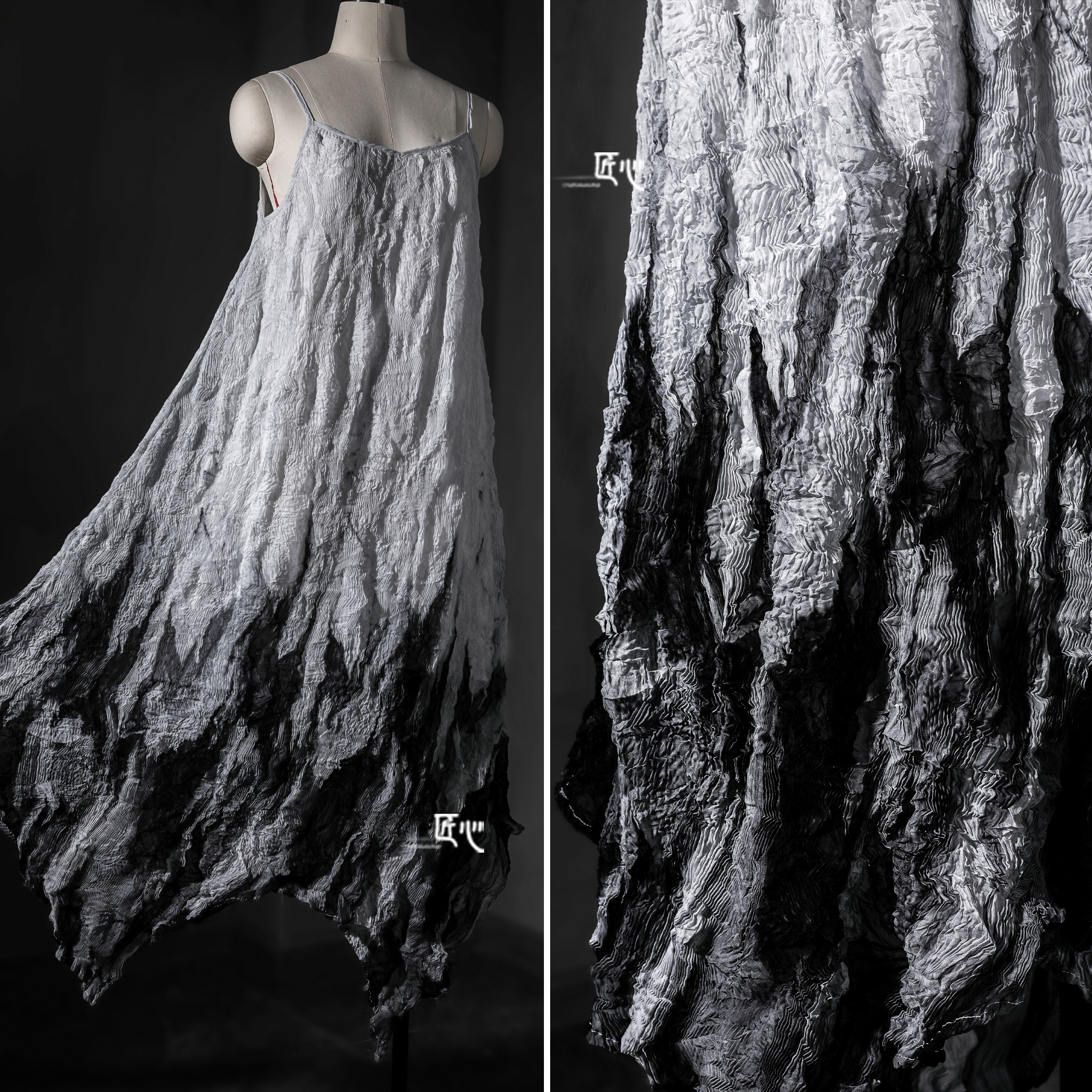 设计师服装匠心涤纶三宅压褶扎染