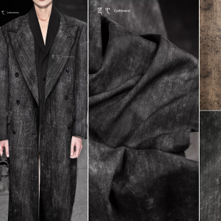 料 服装 走秀时装 大衣半裙裤 设计师面料 西装 黑灰色斑驳金线条西装