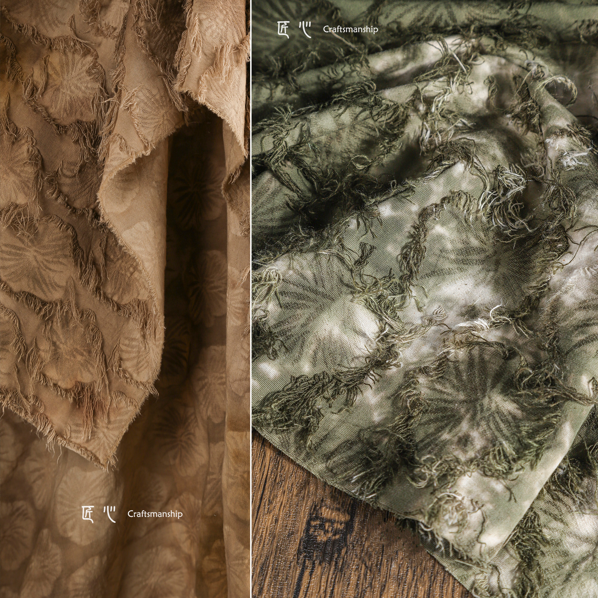 匠心棉麻服装复古设计师扎染面料