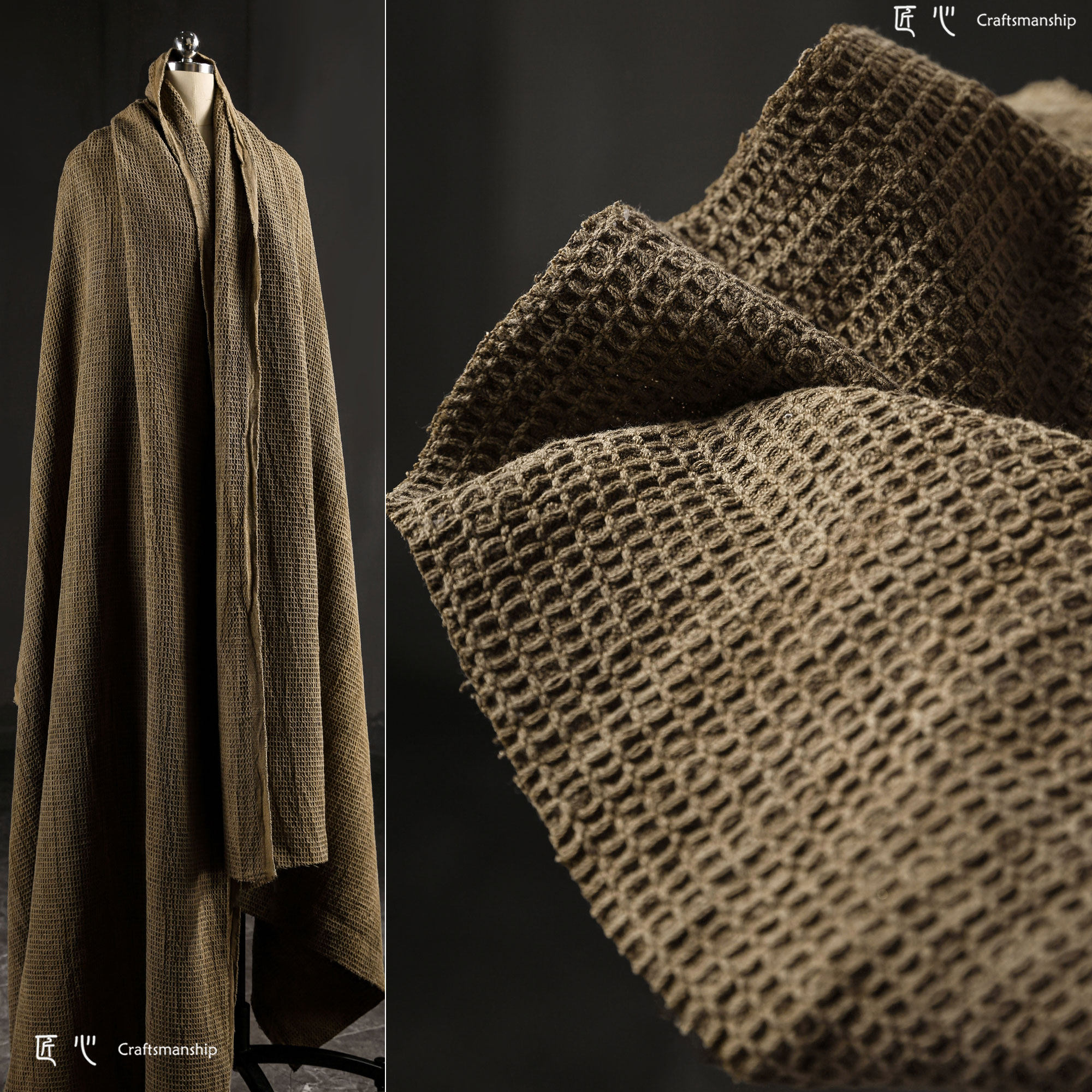 棉麻肌理重工格纹侘寂禅意炒色布料 复古做旧工艺diy服装设计面料,居家布艺,海绵垫/布料/面料/手工diy,淘宝优惠券,粉丝福利购,淘宝优惠卷