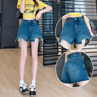 牛仔短裤女2026年新款夏季薄款a字高腰宽松显瘦高级感阔腿热裤子