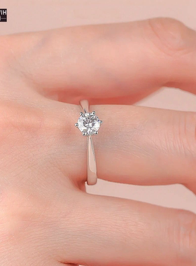 ECETOWIH新款精工莫桑石戒指经