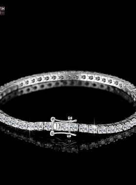 ECETOWIH新款纯银满石网球链女