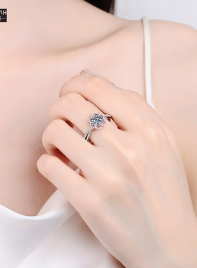 ECETOWIH春夏S925纯银莫桑石戒指