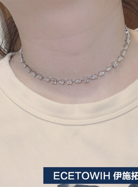 ECETOWIH异形莫桑钻项链oer小众