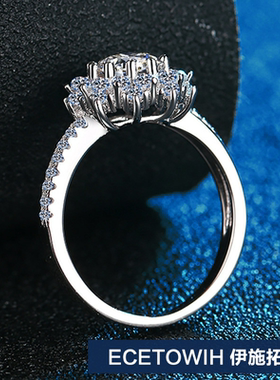 ECETOWIH新款s925纯银石1克拉女