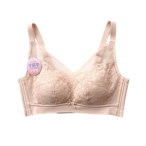 清仓大胸显小内衣女胸罩薄款无钢圈文胸聚拢收副乳蕾丝少女文胸