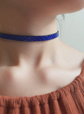 choker原创手工克莱因蓝锁骨链