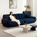 蓝色云朵沙发布艺客厅雪尼尔可拆洗太空云端坐感直排小户型沙发