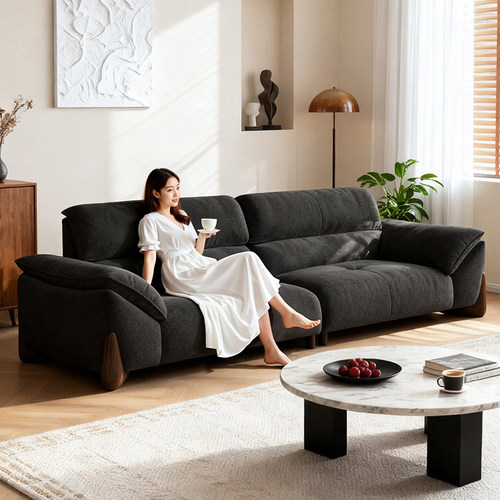 雪尼尔中古风布艺沙发