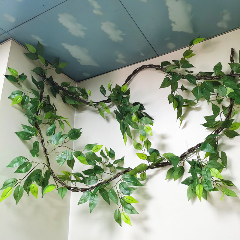仿真绿植榕树叶藤蔓室内户外造景