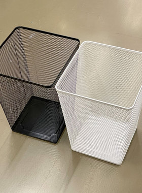 宜家德瑞约恩废纸篓厨房金属垃圾桶客厅白色收纳筒卫生间无盖方形