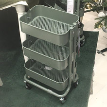 宜家国内代购拉斯克厨房小推车收纳储物移动手推车浴室多层置物架