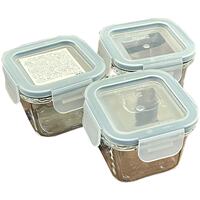 Ikea 365+ Glass Food box, fresh-keeping box, baby food box, three-piece set, frozen storage, sealed jar, microwave oven thumbnail 6