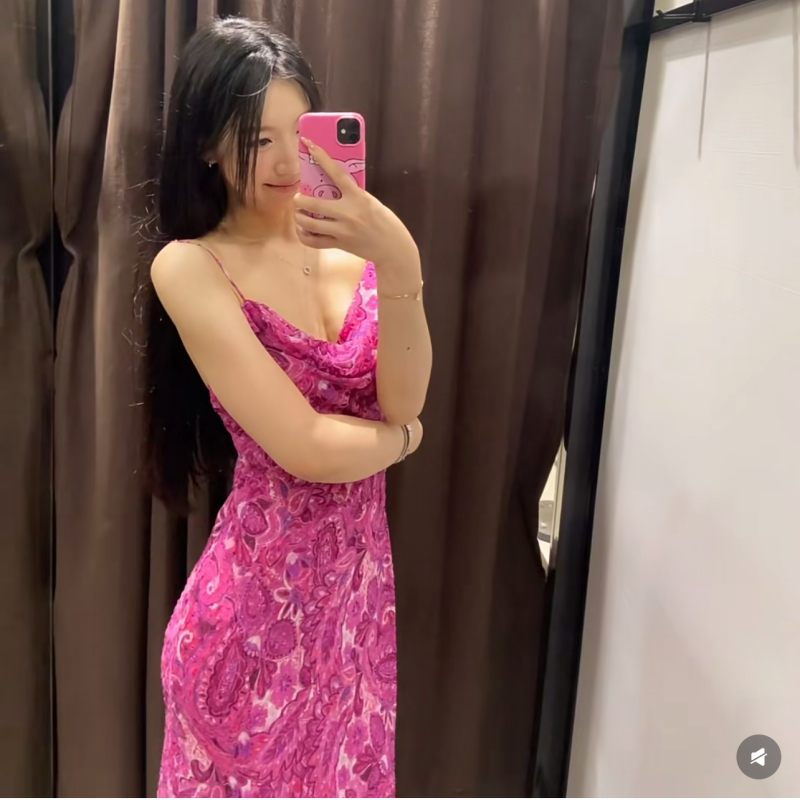 ZA新品女装收腰修身度假风性感露背印花迷笛连衣裙3003653
