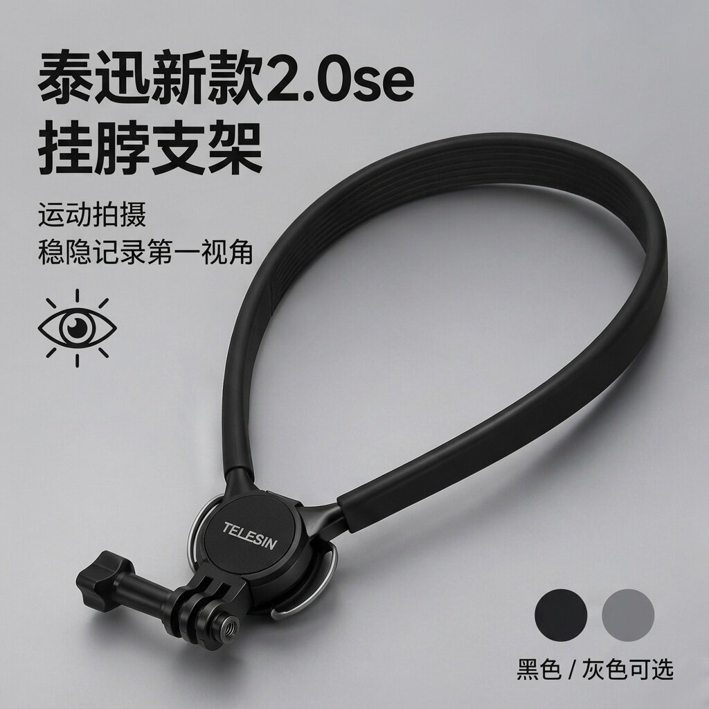 泰迅SE2.0挂脖支架适配大疆action4/5/6影石360acepro2/TELE图片