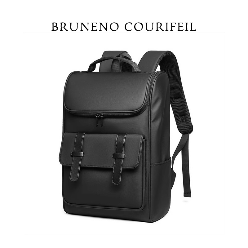 意大利BRUNENO COURIFEIL 双肩包男休闲商务旅行大容量电脑背包男