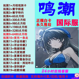 鸣潮代充国际服欧服美服亚服充值寰宇频道月相充值储值氪金课金